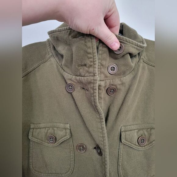 prAna Breathe Women's Olive Green Double Breasted Military Style Jacket Size XL - Picture 5 of 6